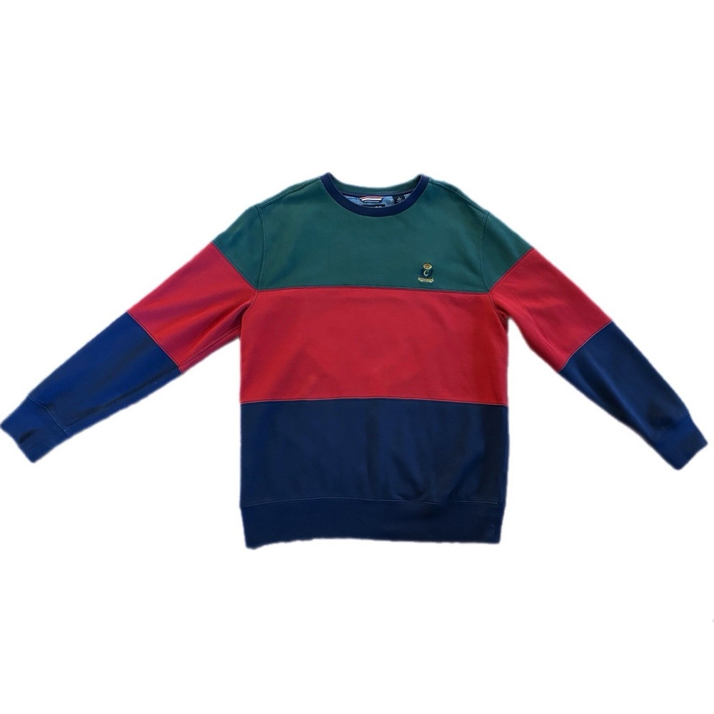 Chaps Ralph Lauren Colorblock Sweatshirt M Vintage Y2K Men's Streetwear Cotton